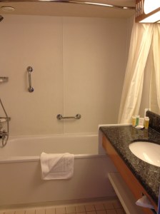 I think this bathroom is also larger than my first apartment