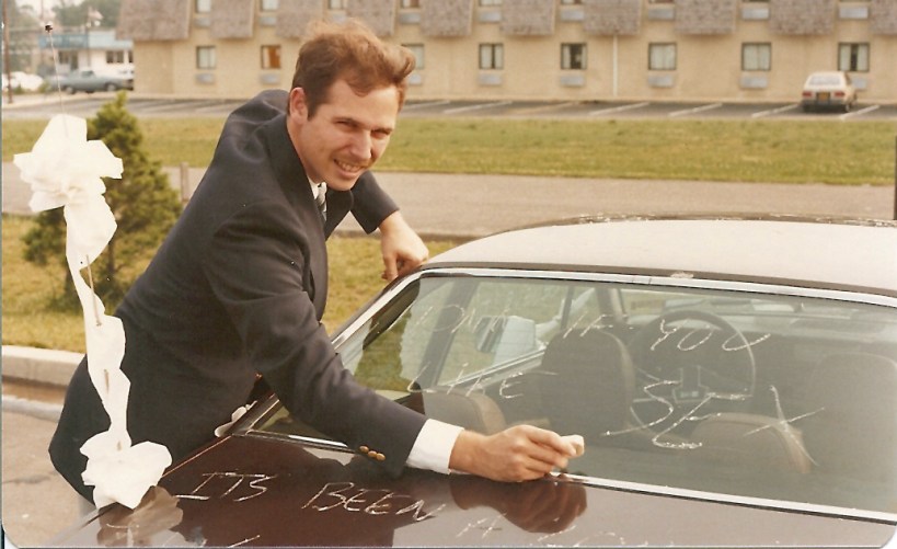 Yes, he always writes "honk if you like sex" on newly weds cars....