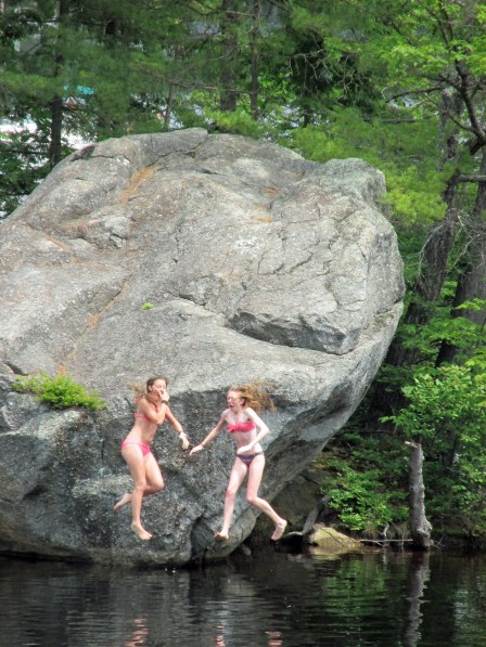...it's not any safer is you hold hands.  The water level of the lake is what matters.