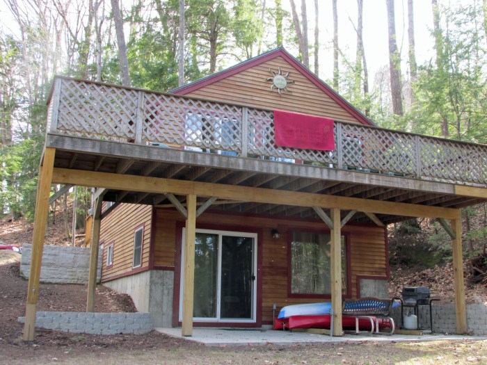 they jump from trees onto the deck.