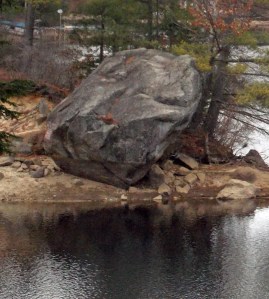 this is the rock now, with the lake lowering...not safe anymore for jumping!