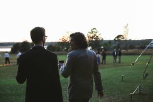 Richard and James at a friend's wedding