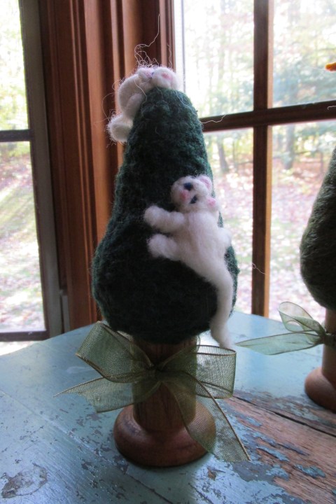 Since my daughters cats climb the holiday tree each year, I had to make her one with cats on the tree.